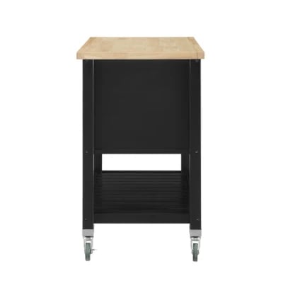 Diwai Rolling Kitchen Cart with Solid Wood Top