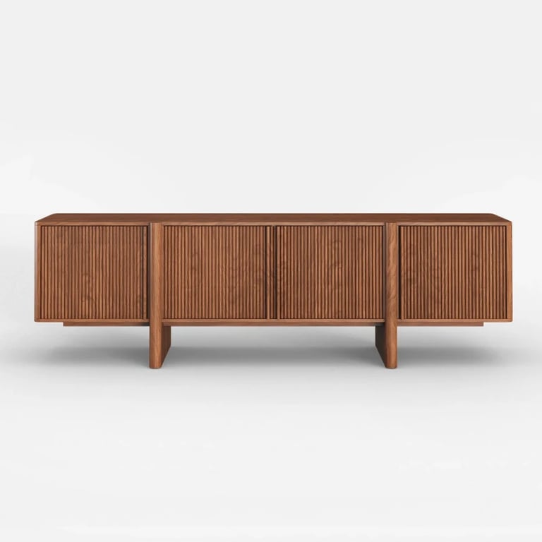 Picture of Tavora Natural Wood Sideboard – Fluted Door Design