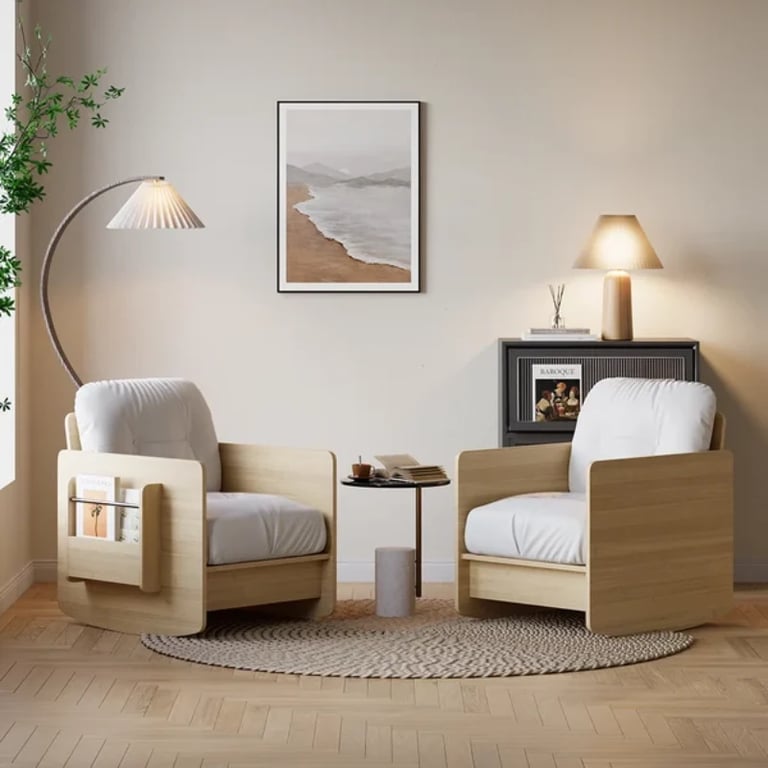 Picture of Vai Rocking Chair – Natural Wood with Side Storage