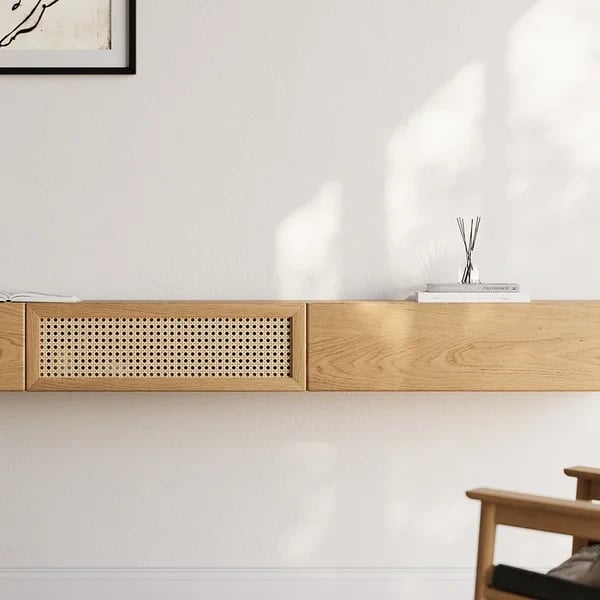 Ajari rattan and wood TV stand