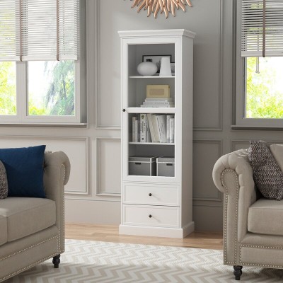 Liyan Glass Storage Cabinet – Natural Wood