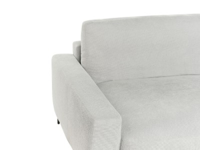 صورة مالڤينا كنبة قماشية على شكل حرف الـ – زاوية جانبية وقاعدة من الخشب الطبيعي