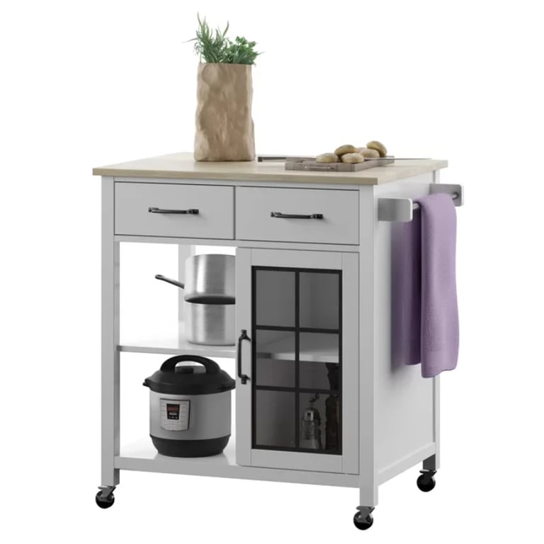 Plippi Wood Rolling Kitchen Cart