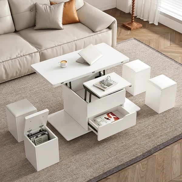 Picture of Landro  Natural Wood  Coffee Table with Drawers