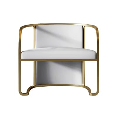 صورة لويـس كرسي عصري – أناقة الجلد الصناعي بقاعدة ذهبية