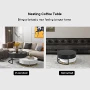 Picture of Valiro Natural Wood Coffee Table – With Sliding Drawers & Artistic Design