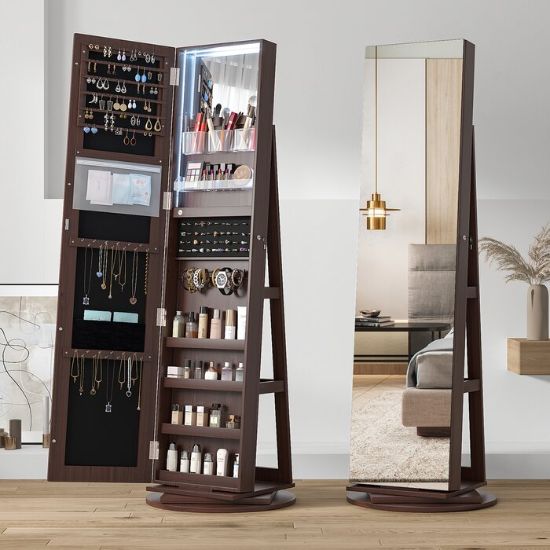 Picture of Woody Rotating  Full length mirror jewelry Armoire