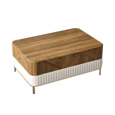 Clairvaux – TV Unit, Coffee Table & Side Table Set in Natural Wood