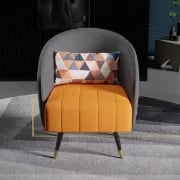 Picture of Saphira Modern Accent Chair – Leather with Stainless Steel Legs