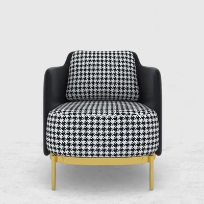 صورة كرسي ديبورا بذراعين – تصميم أنيق بقاعدة خشب طبيعي