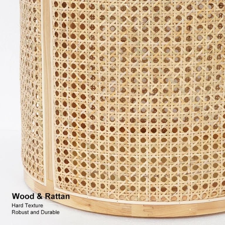 Picture of Hacki Natural Wood and Rattan Side table
