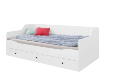 صورة ليفو – سرير أريكة خشب طبيعي مع 3 أدراج تخزين