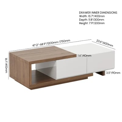 Marcel – Extendable TV Unit & Coffee Table Set made of Natural Wood