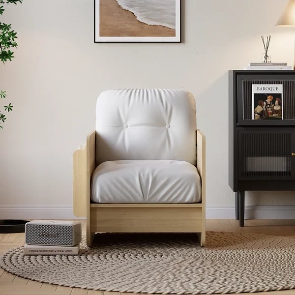 Picture of Vai Rocking Chair – Natural Wood with Side Storage