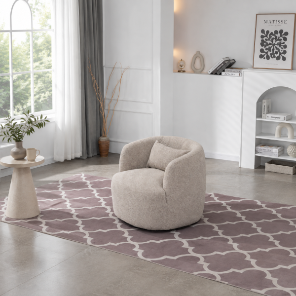 Picture of Monarque Curved Armchair - Natural Wood.