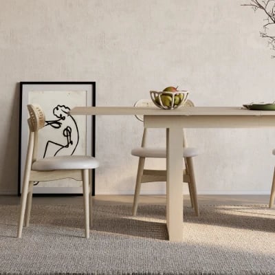 Viora Extendable Dining Table – Natural Wood