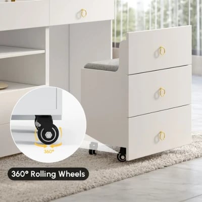 صورة خزانة أدراج سيرين – من الخشب الطبيعي مع منظمات تخزين متعددة