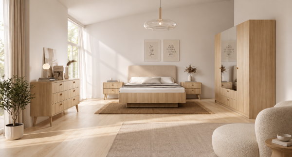Picture of Elvo modern youth bedroom Set – Natural Wood