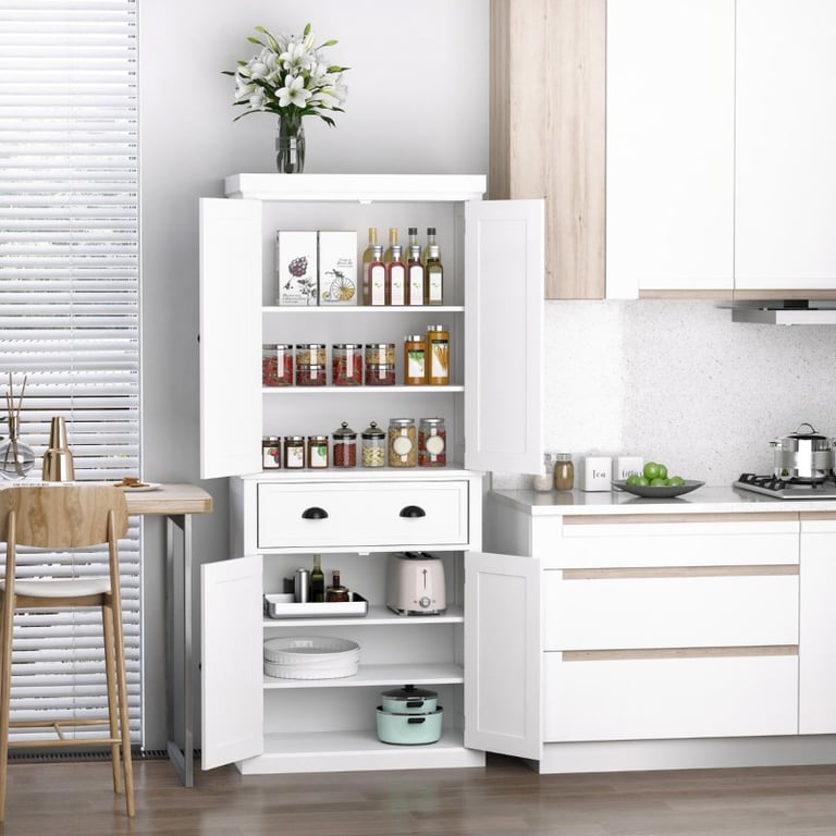 Santa Kitchen Storage Cabinet – Natural Wood with Elegant Minimal Design