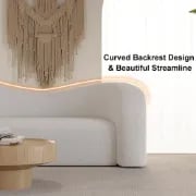 Lunaro Curved Bouclé Sofa – Modern Two-Seater Design