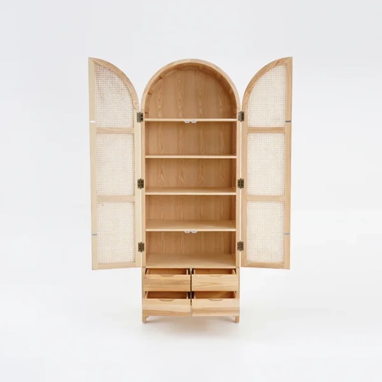 صورة دولاب جاباندي من الراتان - 2 باب وأربعه درج