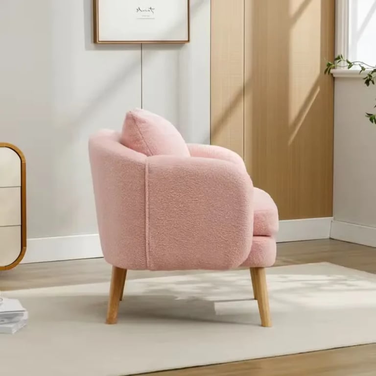 Picture of Velvera Velvet Armchair – Soft Comfort with Natural Wood Legs