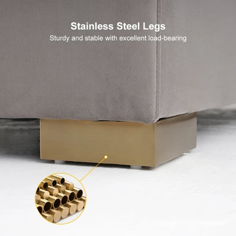 Picture of Luniva L-Shaped Sectional Sofa with Left Chaise – Gold Legs