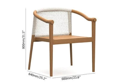 صورة طقم طعام خارجي خشب طبيعي ـ سولانا