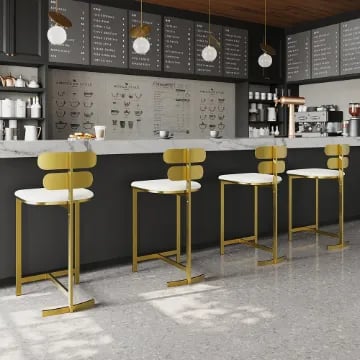 Lumière Dorée – Modern Stainless Steel Bar Stool