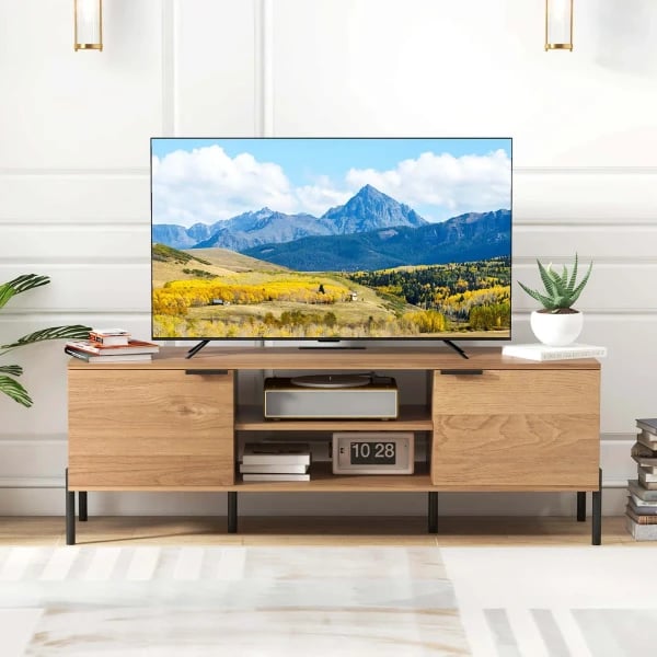 Picture of Nori Natural Wood TV Unit – Dual Cabinets