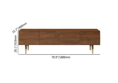 Picture of Auric Classic Natural Wood TV Stand – 4 Drawers & Open Shelves