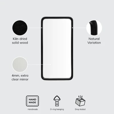 Aisja Rectangle Wood Wall Mirror