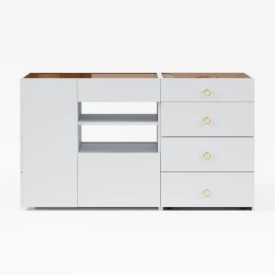 صورة خزانة أدراج سيرين – من الخشب الطبيعي مع منظمات تخزين متعددة