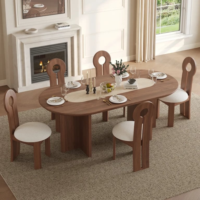 صورة كرسي هالو  المنحوت الخشبي للطعام