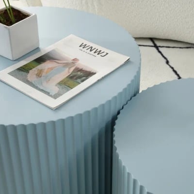 صورة آڤارا  طاولات متداخلة دائرية من الخشب الطبيعي