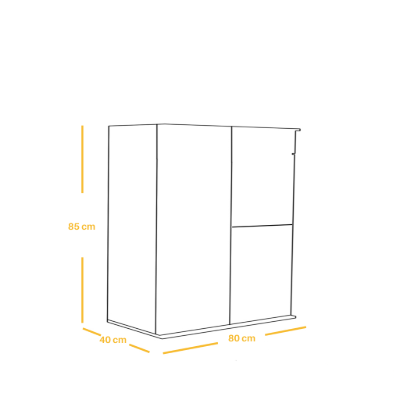 Oalen Coffee Cabinet – Natural Wood & Lime Accent