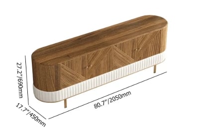 Clairvaux – TV Unit, Coffee Table & Side Table Set in Natural Wood