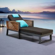 Picture of Luxury Outdoor Chaise Lounge - Natural Wood - Nova