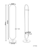 صورة .بيورتي مرآة أرضية- من الخشب الطبيعي بإطار معدني