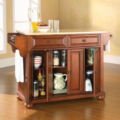 Talya Wide Rolling Kitchen Island