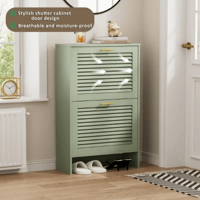 Solène – Modern Natural Wood Shoe Cabinet