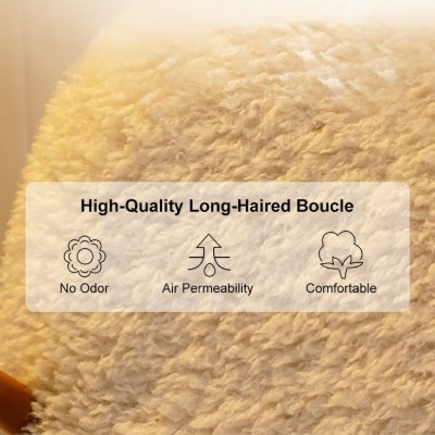 Picture of Hais Sherpa Rocking Armchair – Natural Wood Base with Soft Upholstery