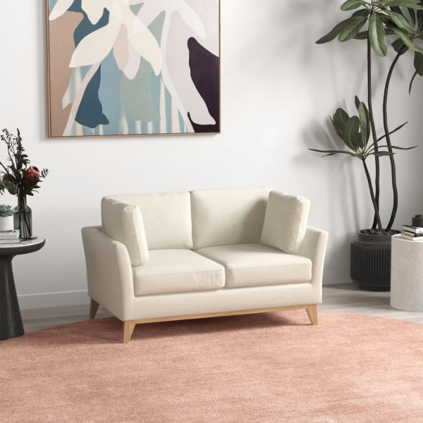 Arvella – 2-Seater Sofa with Elegant Fabric & Natural Wood Frame