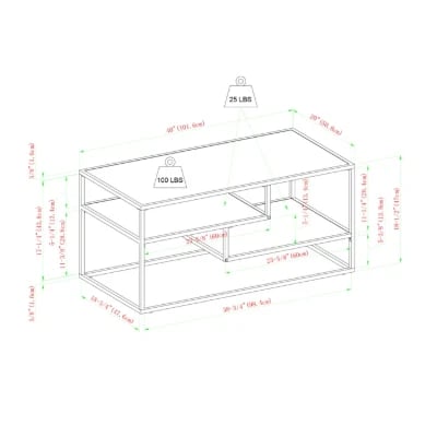 Dunning Myrie Contemporary Two-Tone Metal Coffee Table