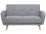 Éliane Convertible Sofa from natural wood legs  & Tufted Backrest.