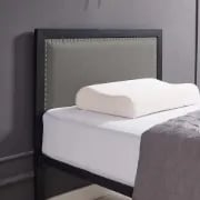 Picture of Monroe Natural Wood & Metal Upholstered Bed