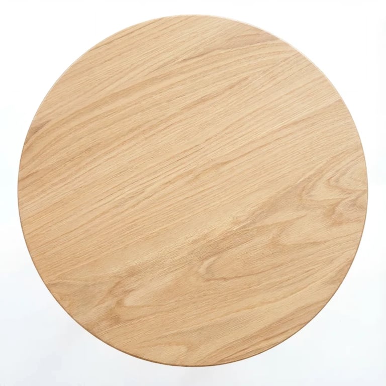 صورة Oaklo Round Coffee Table – Natural Wood