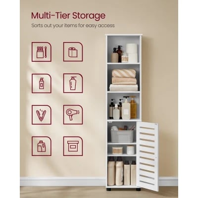 صورة خزانة حمام خشب طبيعي - ليو