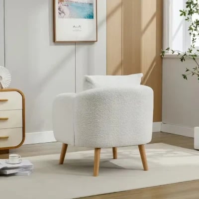 Picture of Velvera Velvet Armchair – Soft Comfort with Natural Wood Legs