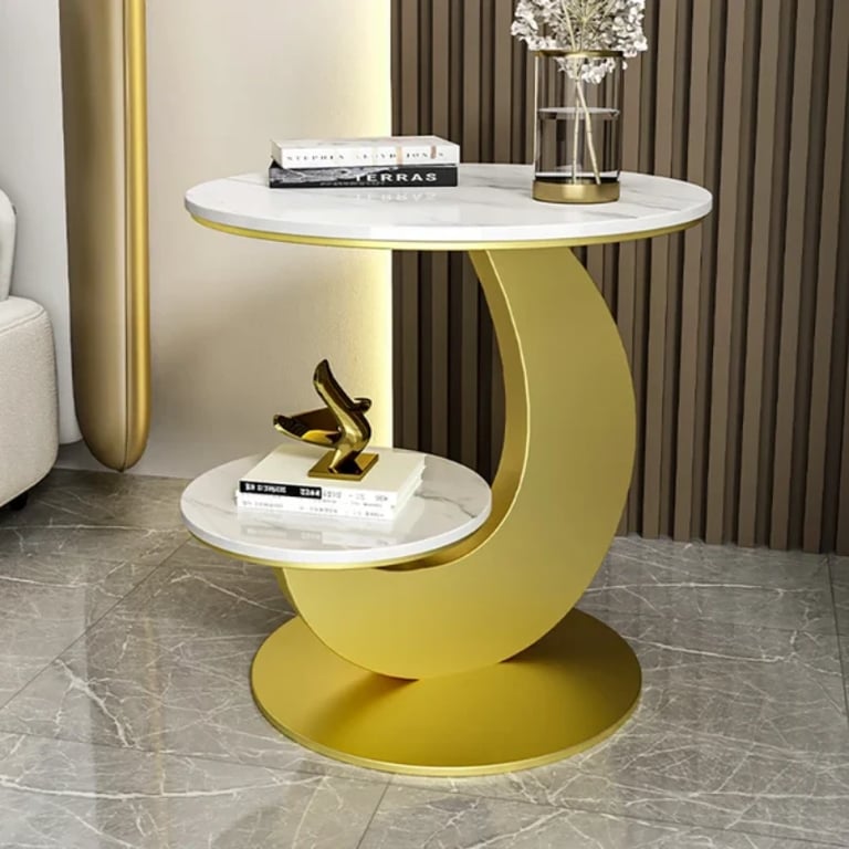 Picture of Marble Side table Melody - Two Shelves